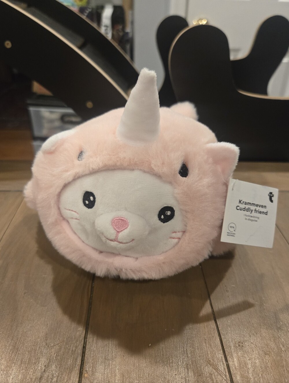 Flying Tiger Copenhagen Teddy Cat Dressed as Narwhal Plush Toy New